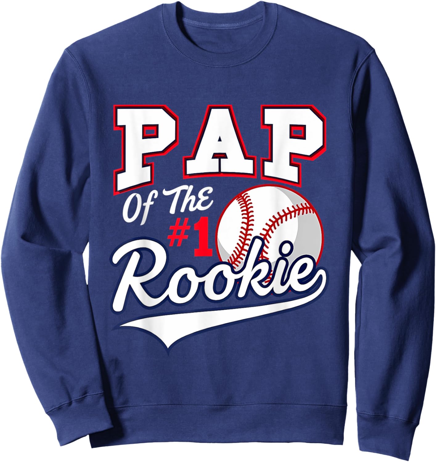 Retro Daddy Pap Of The Number 1 Rookie Baseball Sweatshirt - Sweatshirt | Navy