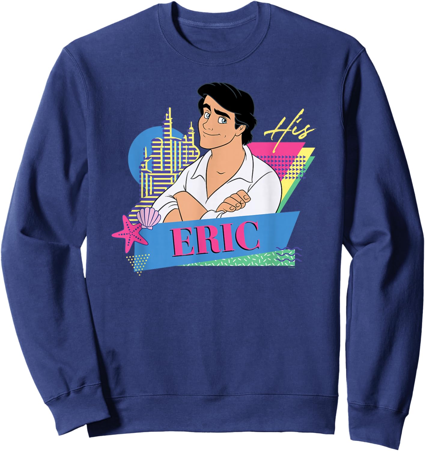 Disney The Little Mermaid Retro Couples Matching His Eric Sweatshirt - Sweatshirt | Navy