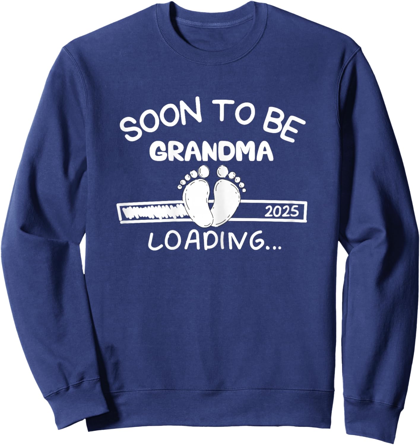 Vintage Soon to be Grandma 2025 Loading Promoted to Grandma Sweatshirt - Sweatshirt | Navy
