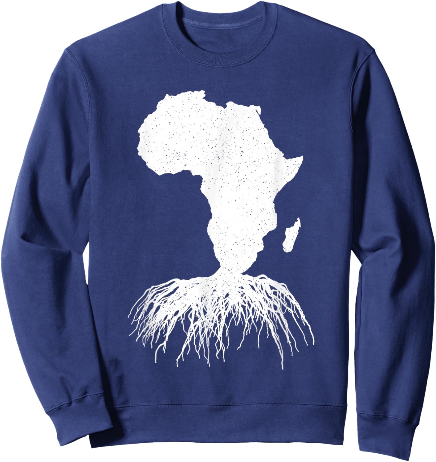 African Roots Art Women Afrocentric African Map Sweatshirt - Sweatshirt | Navy