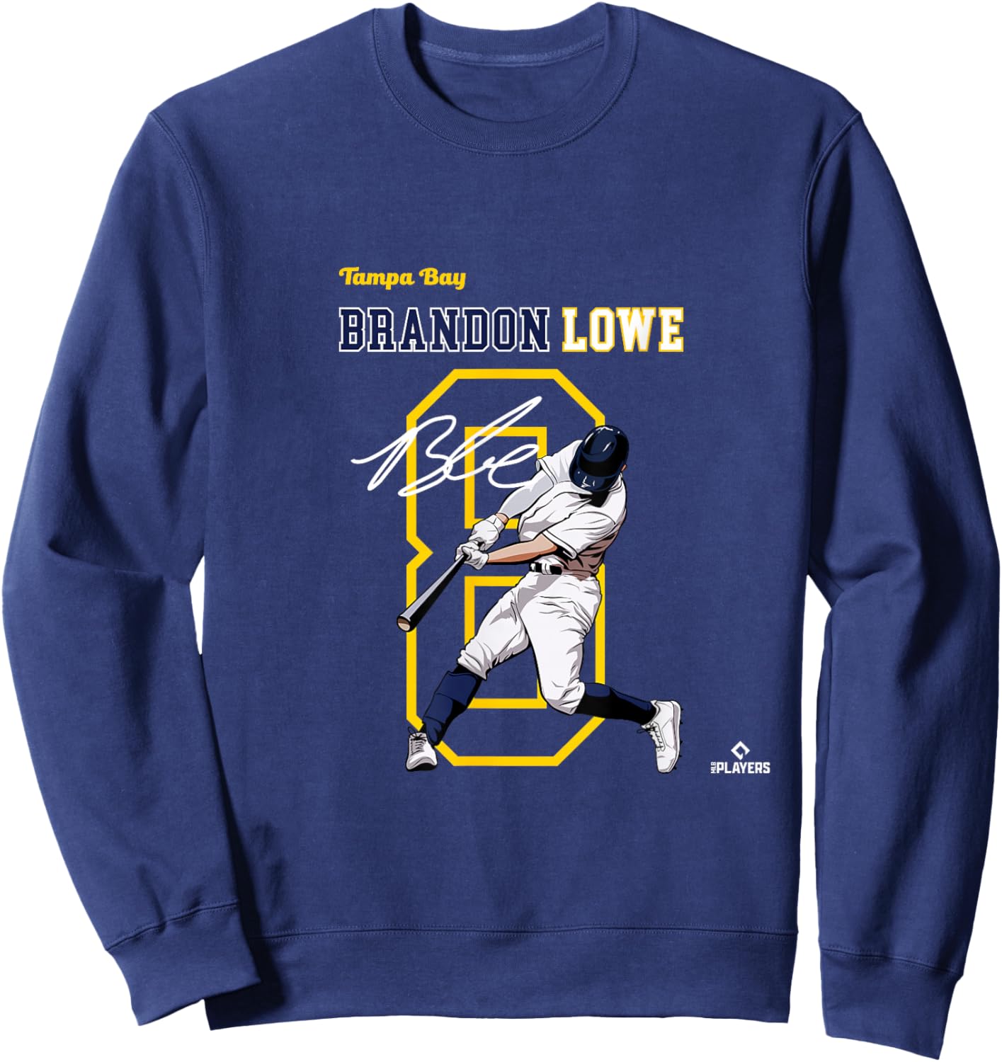 Brandon Lowe | Tampa Bay Baseball Players | MLBBLE3004 Sweatshirt - Sweatshirt | Navy