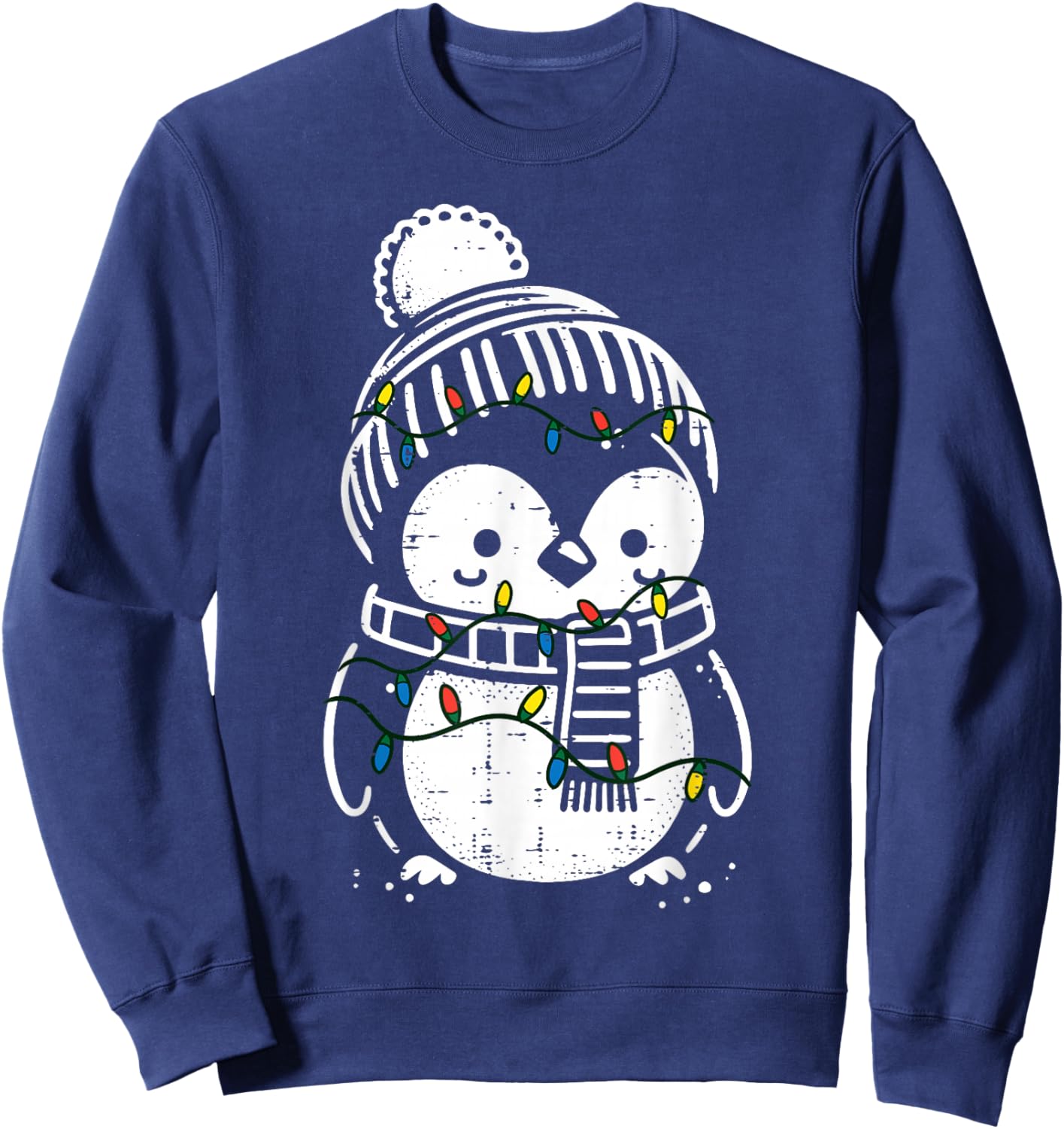 Christmas Penguin Scarf Cute Xmas Boys Girls Kids Toddler Sweatshirt - Sweatshirt | Navy