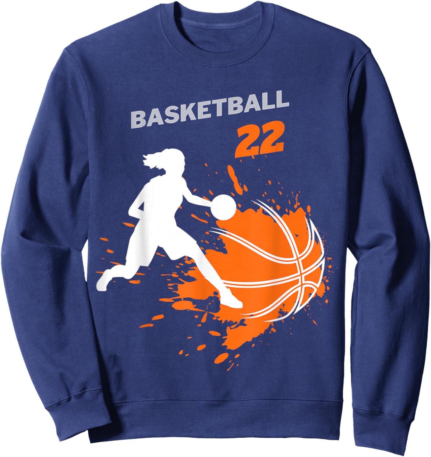 Basketball Fever Women's Basketball Team Number 22 Sweatshirt - Sweatshirt | Navy