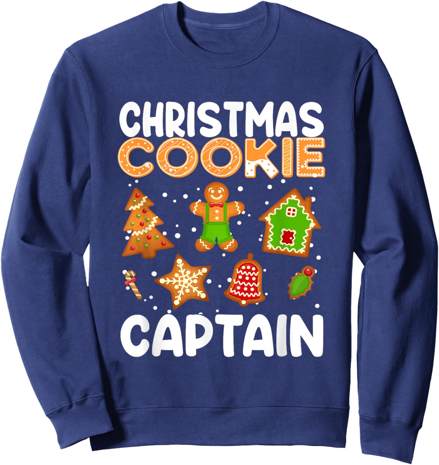 Cookie Baking Team Captain Gingerbread Christmas Matching Sweatshirt - Sweatshirt | Navy