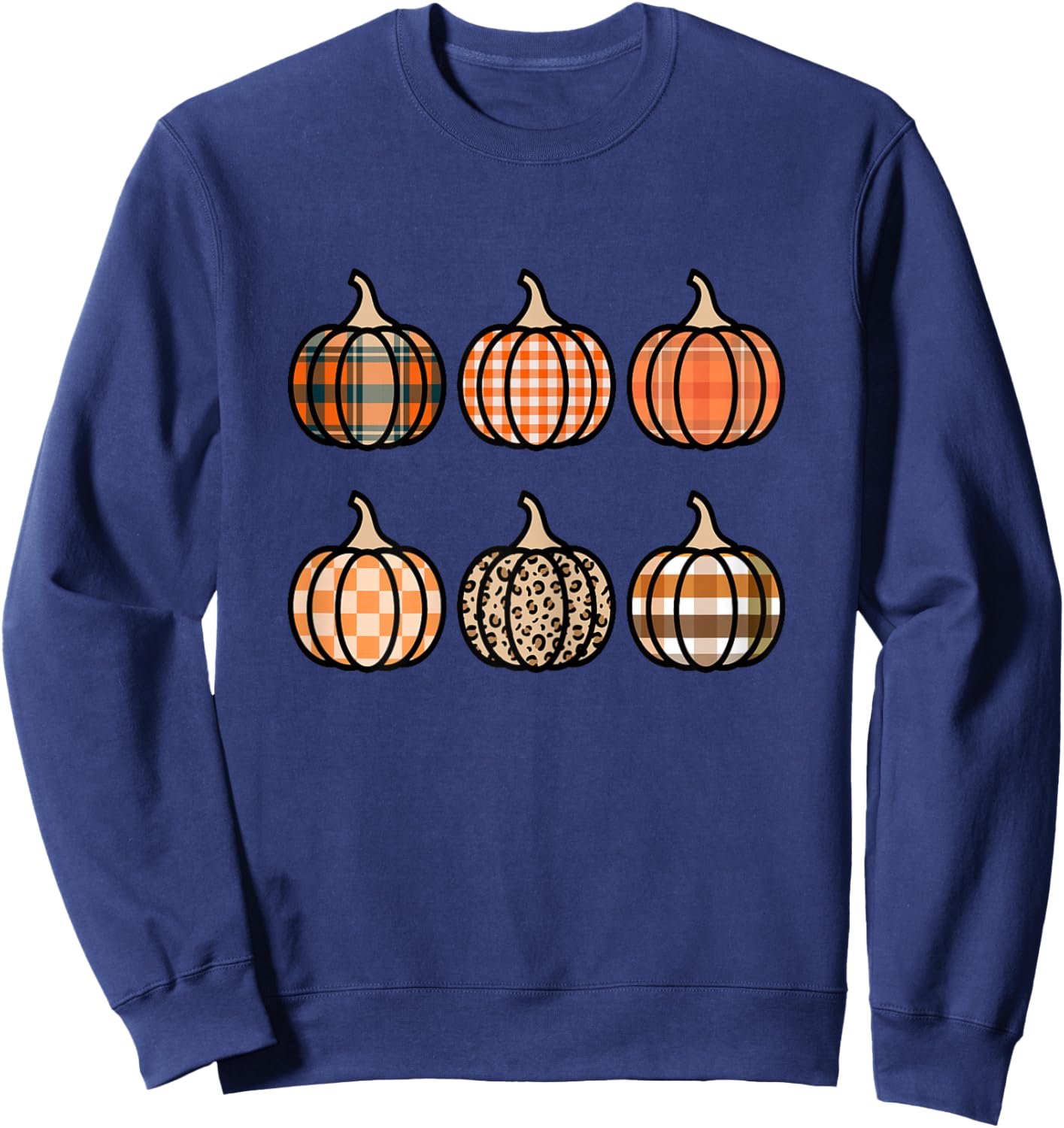 Plaid Pumpkin for Girls Fall 10-12 Teens Pumpkin Patch Sweatshirt - Sweatshirt | Navy