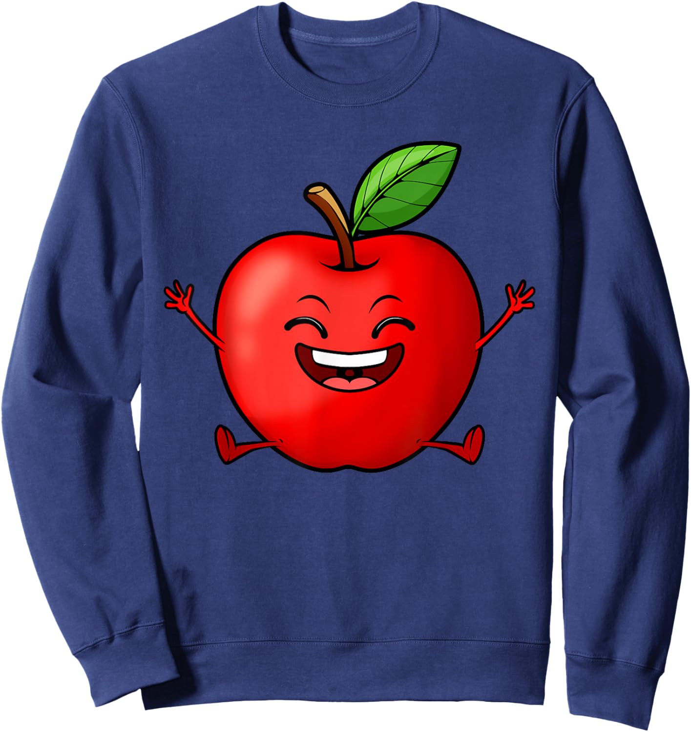 Cute Red Apple Design Women Kids Red Apple Lovers Sweatshirt - Sweatshirt | Navy