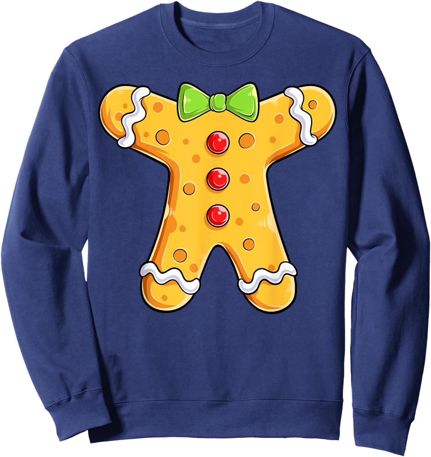 Gingerbread Man Costume Halloween Christmas Boys Girls Kids Sweatshirt - Sweatshirt | Navy