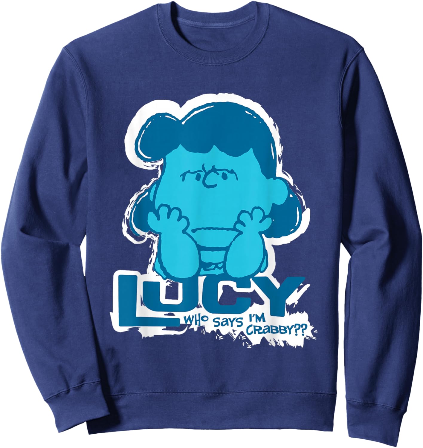 Peanuts Lucy Van Pelt Who Says Im Crabby Sweatshirt - Sweatshirt | Navy