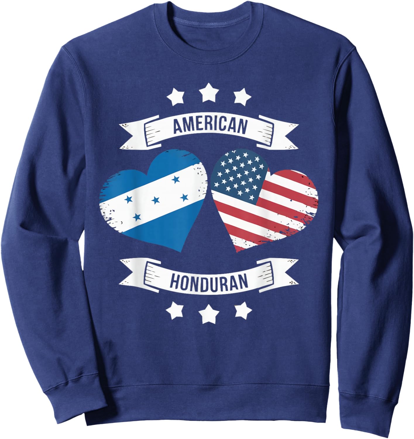 Half American Half Honduran USA Flag Honduras America Sweatshirt - Sweatshirt | Navy