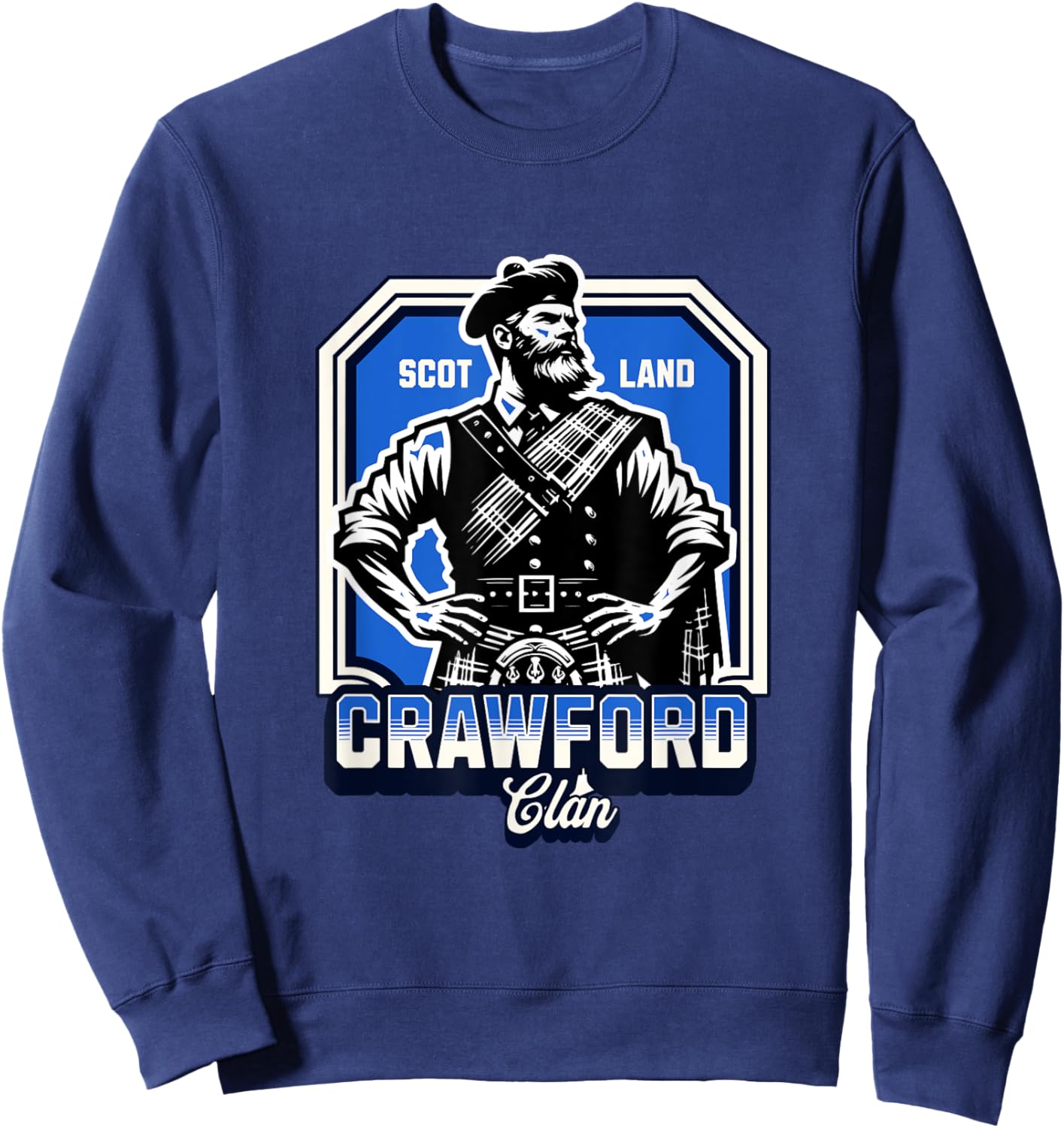 Crawford Clan Scottish Gaelic Name Sweatshirt - Sweatshirt | Navy