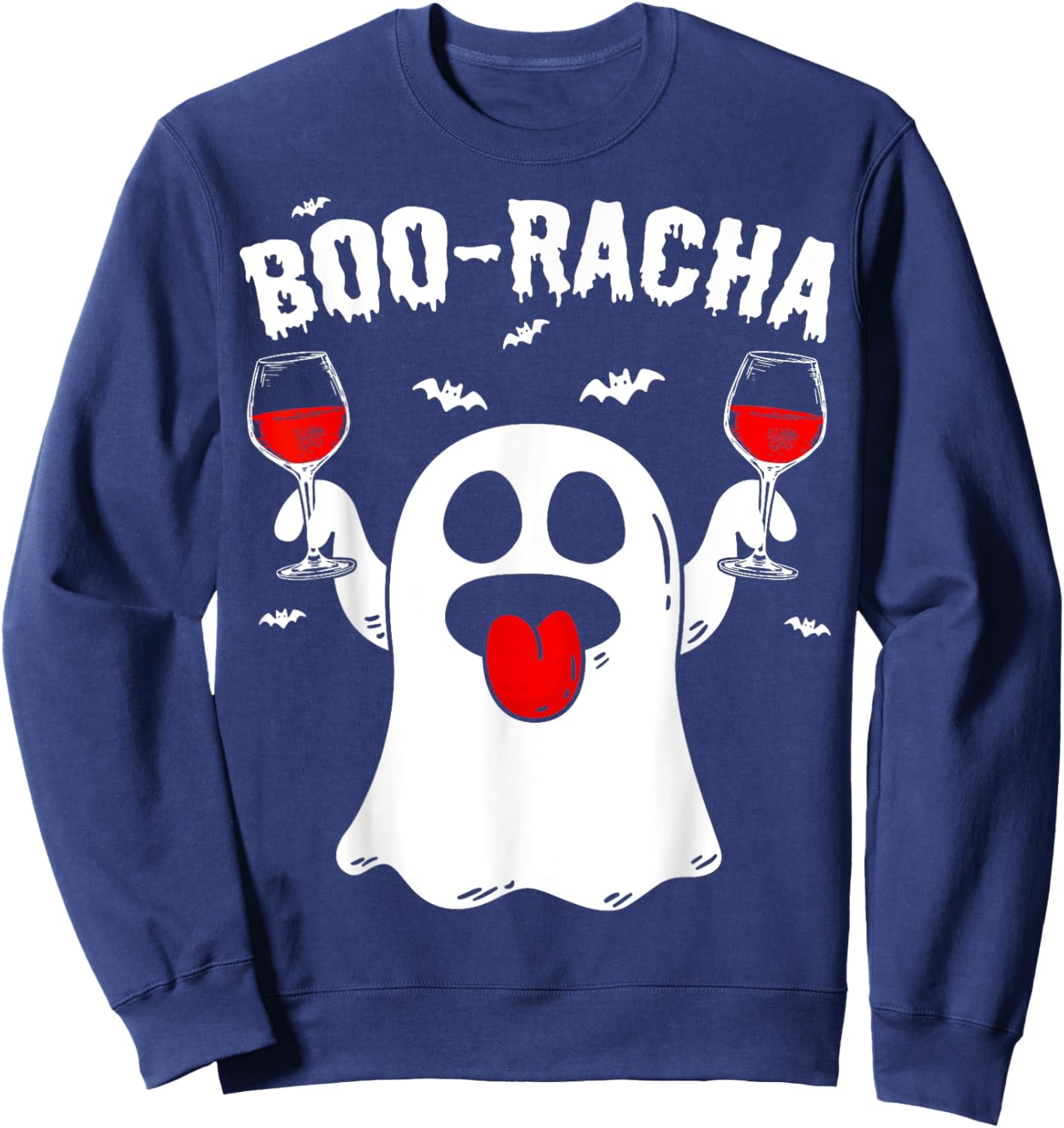Boo-Racha Halloween Cute Ghost Boo Borracha Funny Men Women Sweatshirt - Sweatshirt | Navy