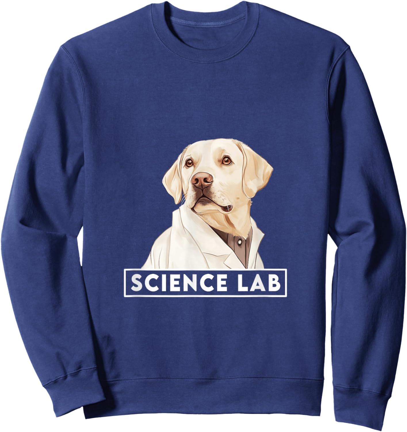Funny Science Lab Design featuring a Labrador Science Dog Sweatshirt - Sweatshirt | Navy