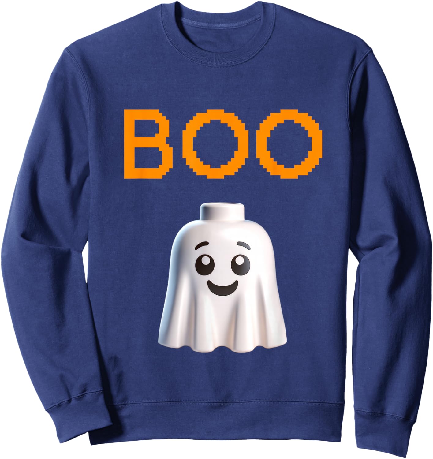 Halloween Master Builder Boo Ghost Costume Building Bricks Sweatshirt - Sweatshirt | Navy