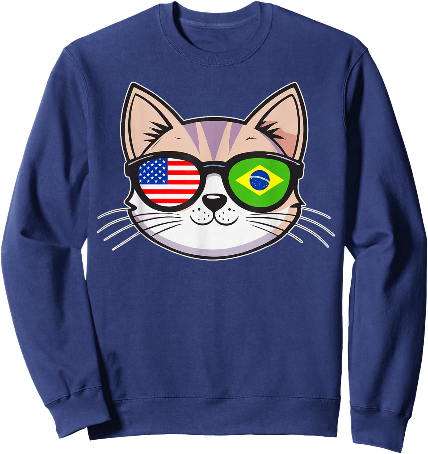 USA Brazil American Brazilian Sweatshirt - Sweatshirt | Navy