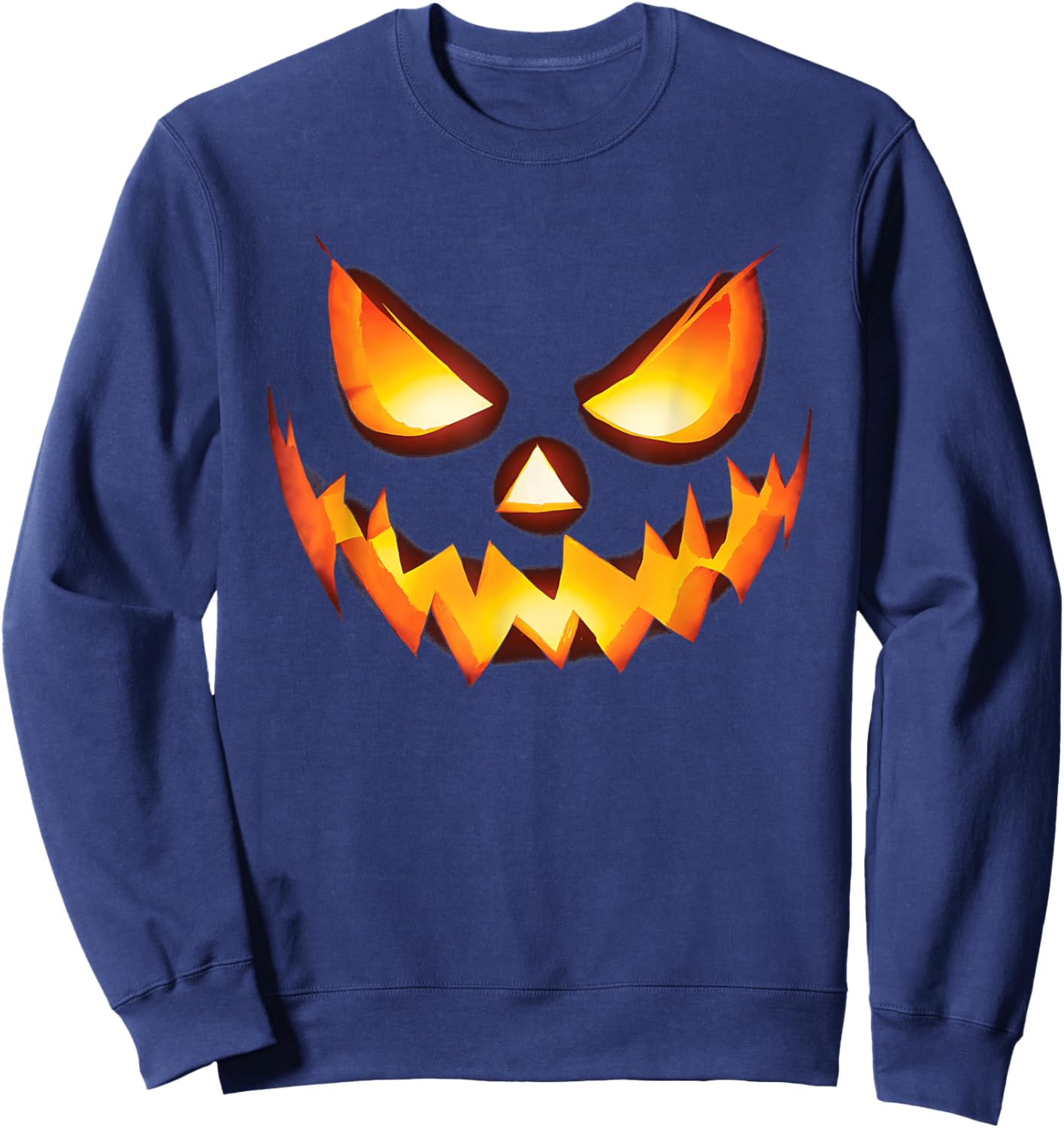 Jack O Lantern Scary Carved Pumpkin Face Halloween Costume Sweatshirt - Sweatshirt | Navy