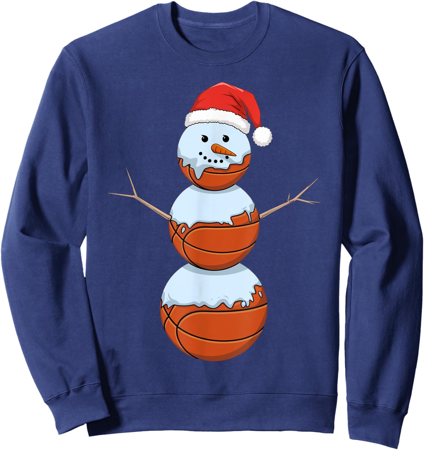 Christmas Basketball Shirt Snowman Basketball Christmas Sweatshirt - Sweatshirt | Navy