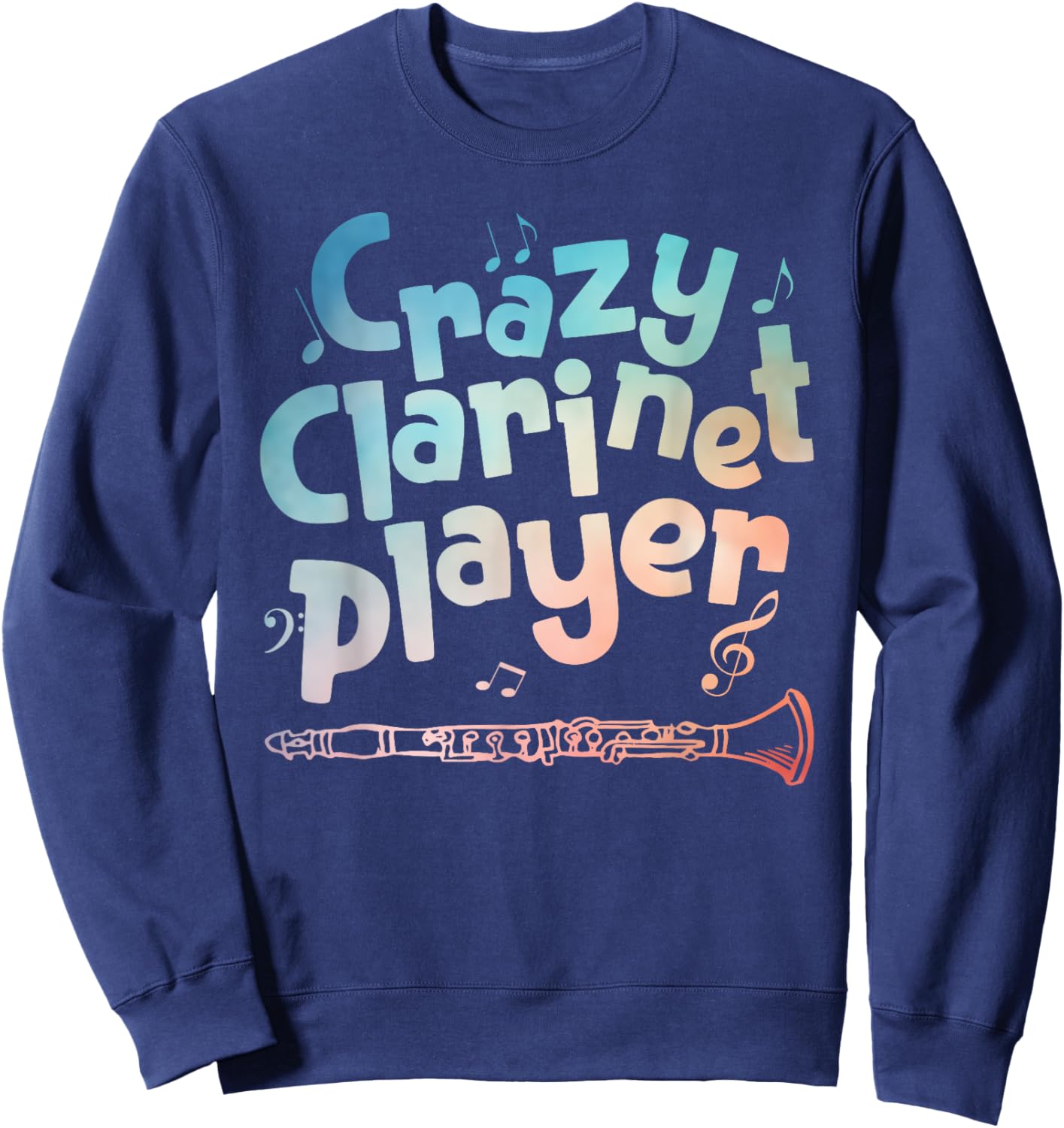 Funny Clarinet Player Art Women Band Geek Jazz Music Sweatshirt - Sweatshirt | Navy