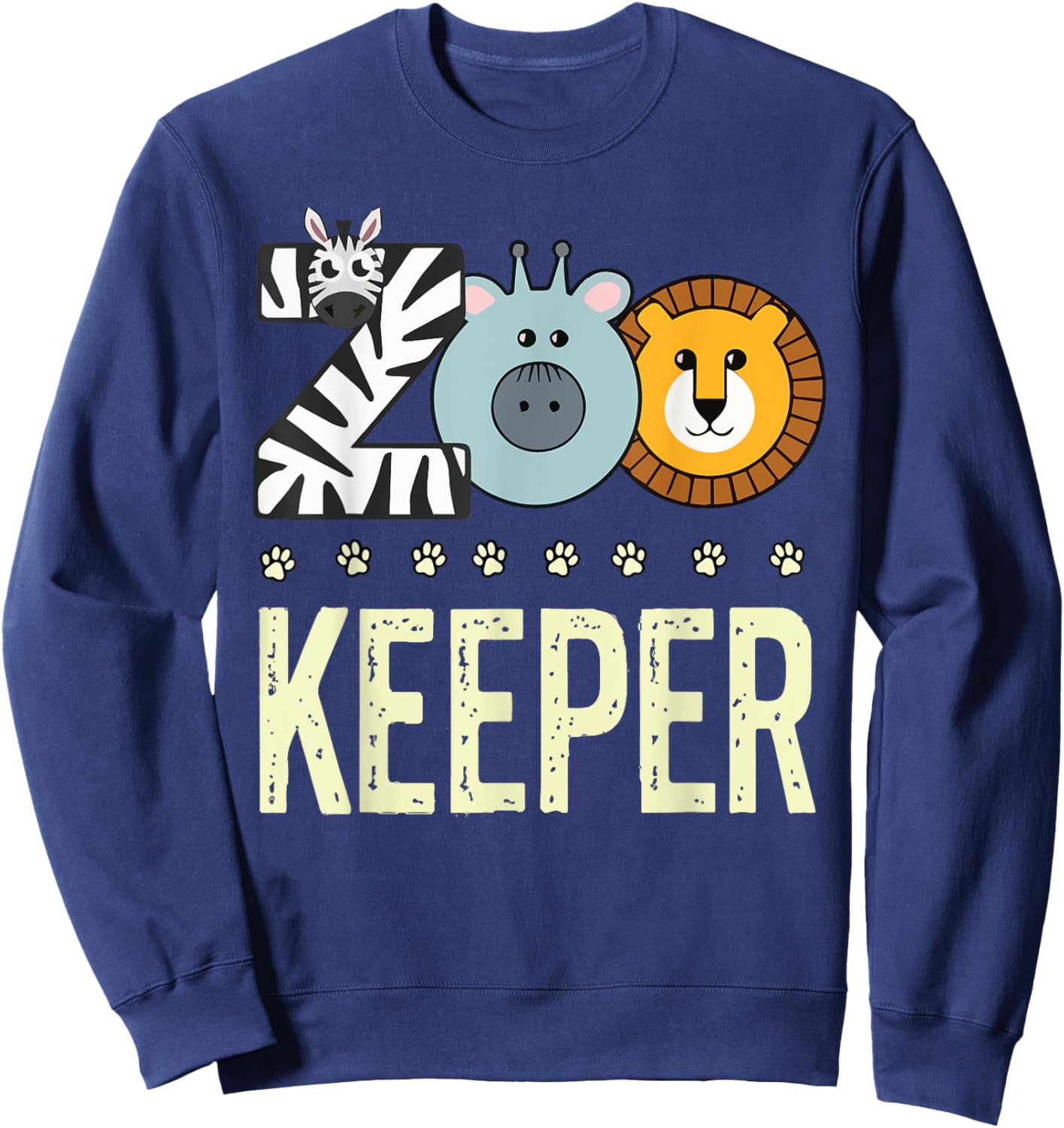 Zookeeper Costume Adult Men Zoo Animal Safari Zoo Keeper Sweatshirt - Sweatshirt | Navy