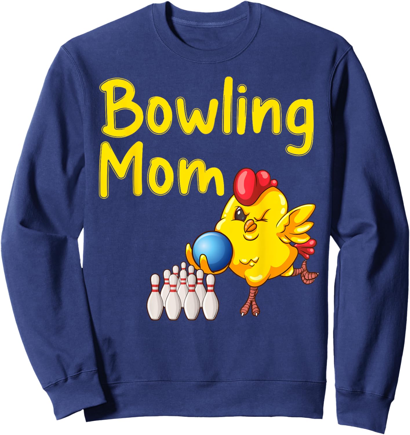 Cute Bowling Mom Funny Bowler Bowl Game Enthusiast Women Sweatshirt - Sweatshirt | Navy