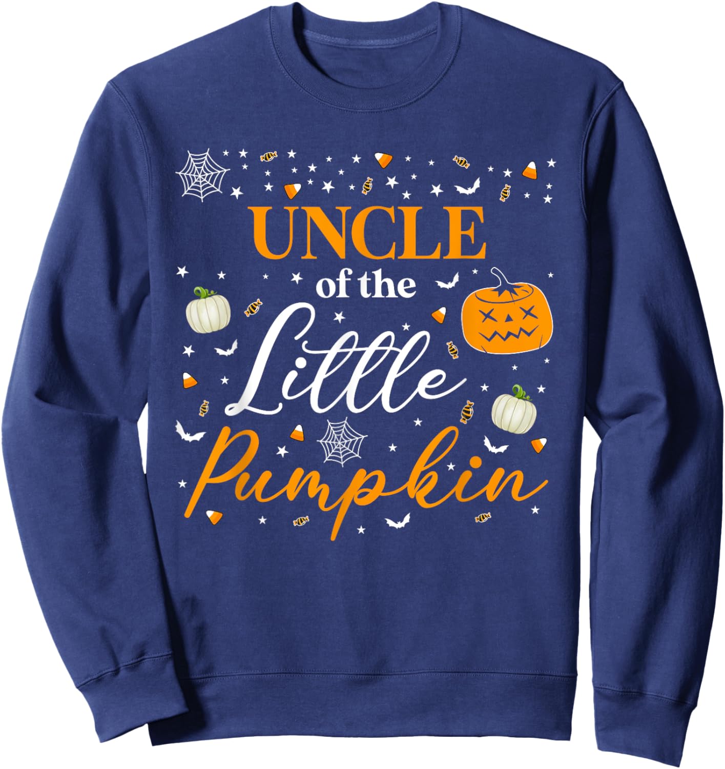 Uncle Of The Little Pumpkin Family Matching Halloween Sweatshirt - Sweatshirt | Navy