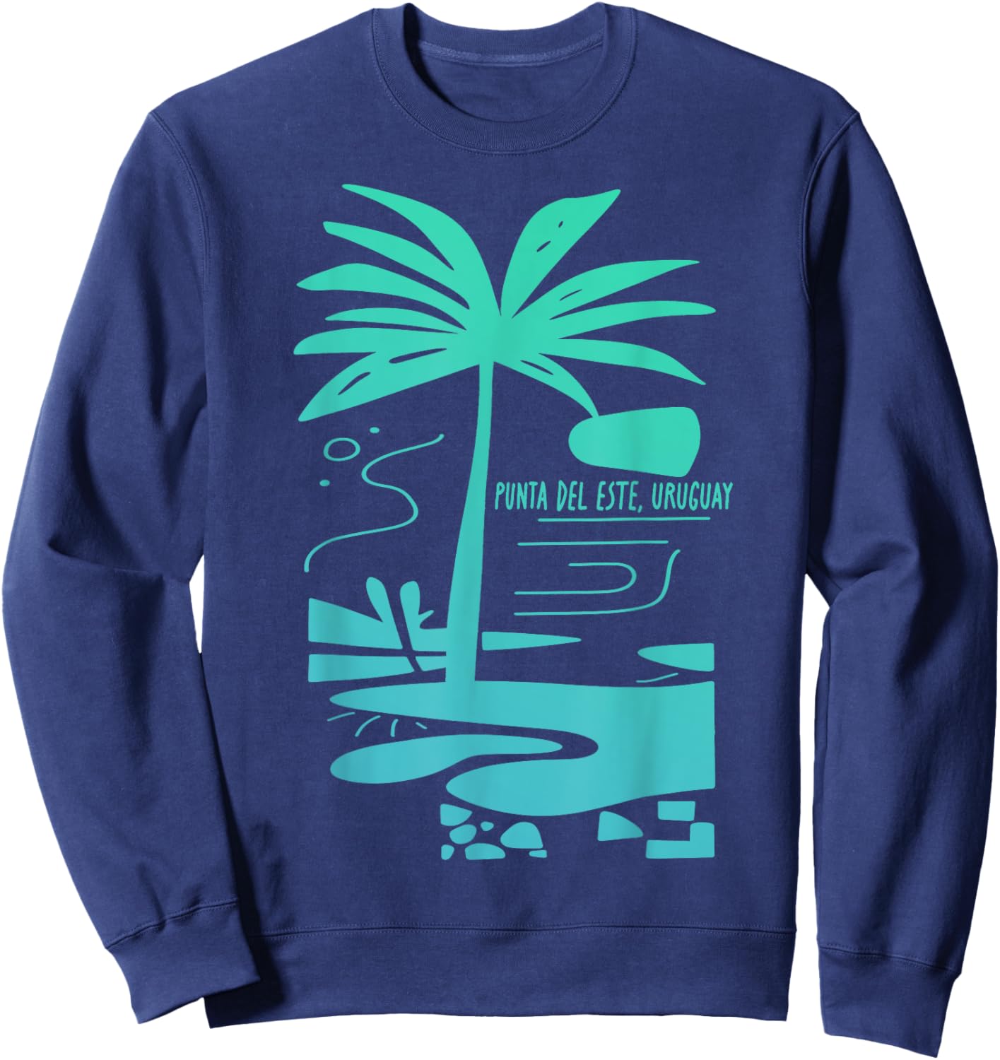 Punta del Este Uruguay Minimalist Beach Scene Sweatshirt - Sweatshirt | Navy