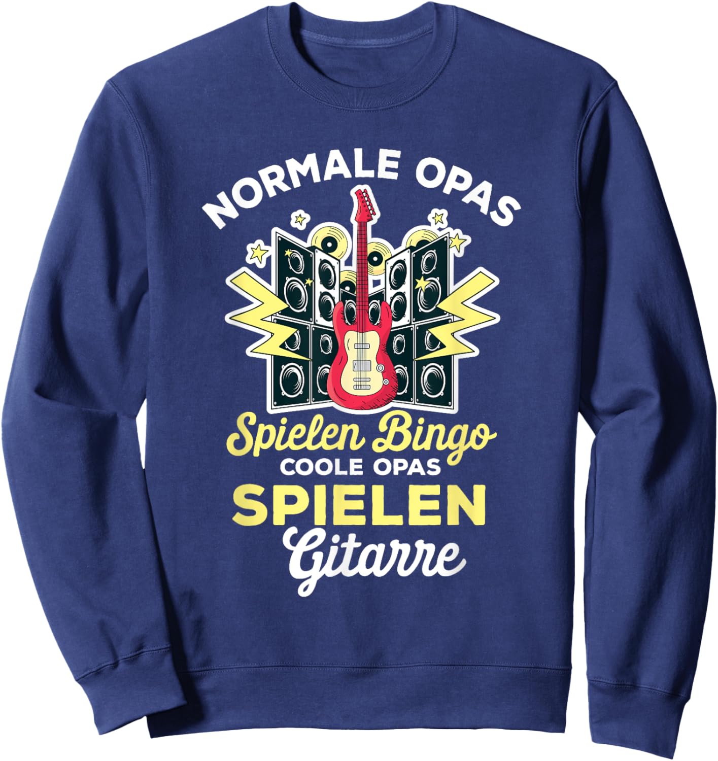 Normal Grandpas Playing Bingo Cool Grandpa Playing Guitar Sweatshirt - Sweatshirt | Navy