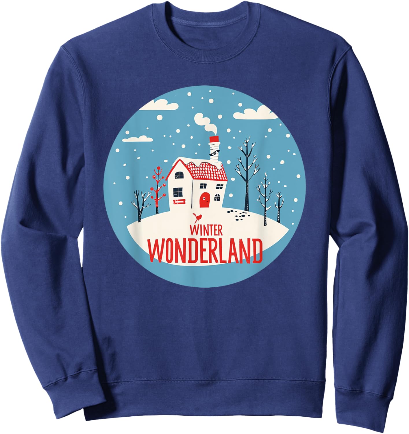Winter Wonderland Emblem for a Magical Wintry Season Sweatshirt - Sweatshirt | Navy
