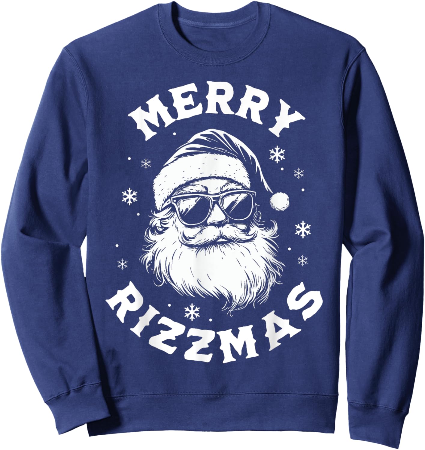 Merry Rizzmas Kids Teens School Funny Christmas Santa Claus Sweatshirt - Sweatshirt | Navy