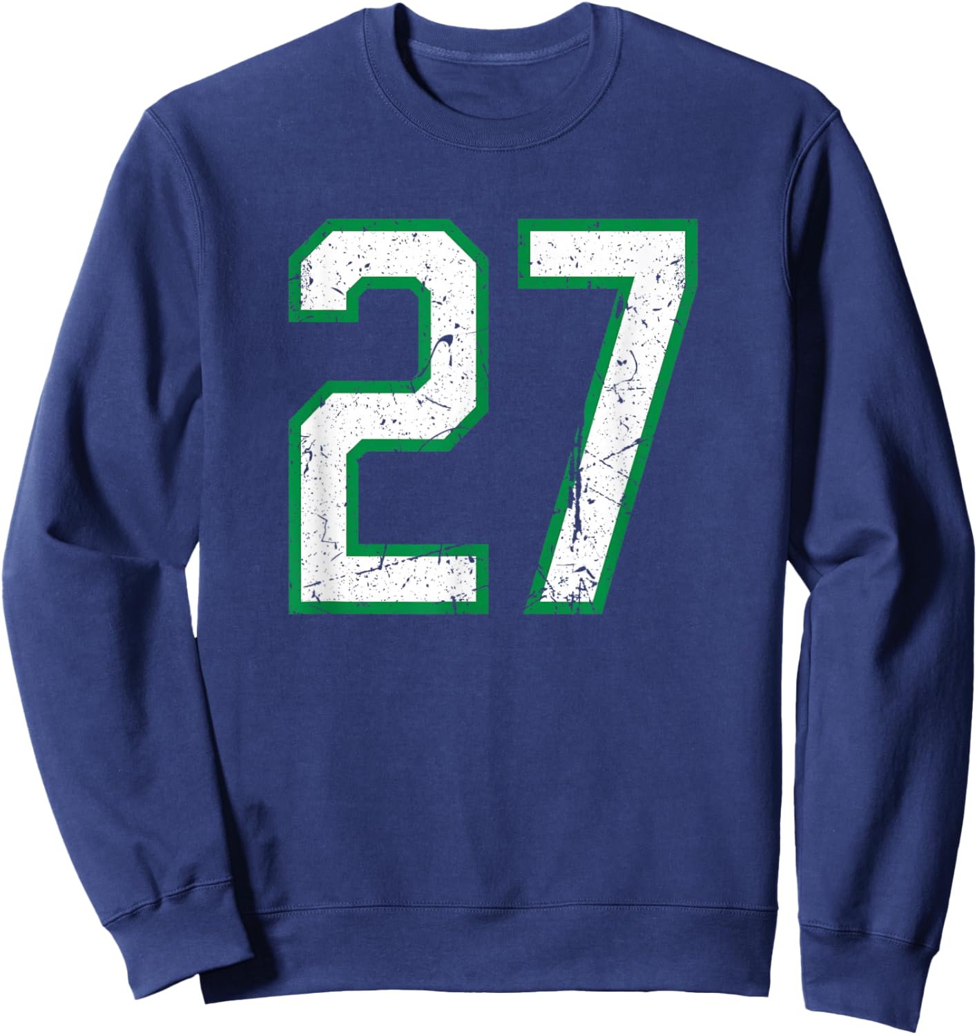 Vintage Sports Number #27 Sweatshirt - Sweatshirt | Navy