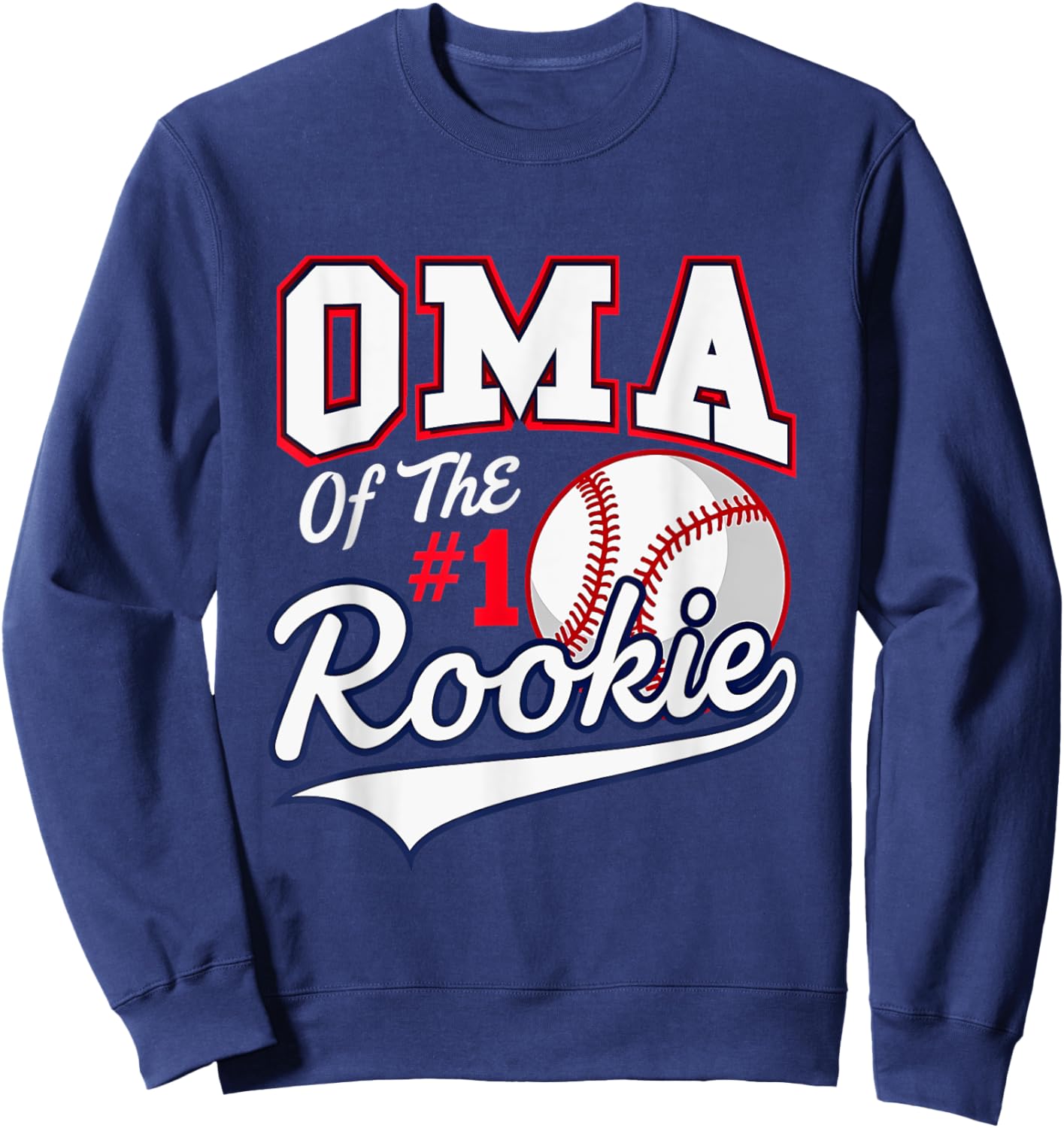 Retro Grandma Oma Of The Number 1 Rookie Baseball Sweatshirt - Sweatshirt | Navy