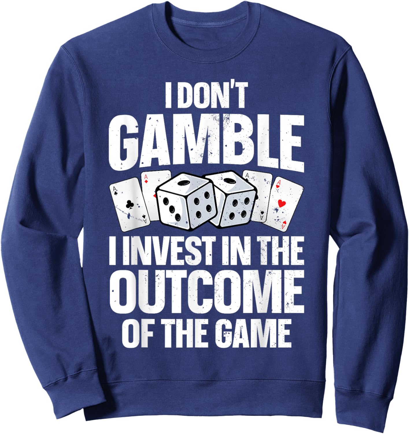 Funny Gambling Art Women Casino Poker Player Gambler Sweatshirt - Sweatshirt | Navy