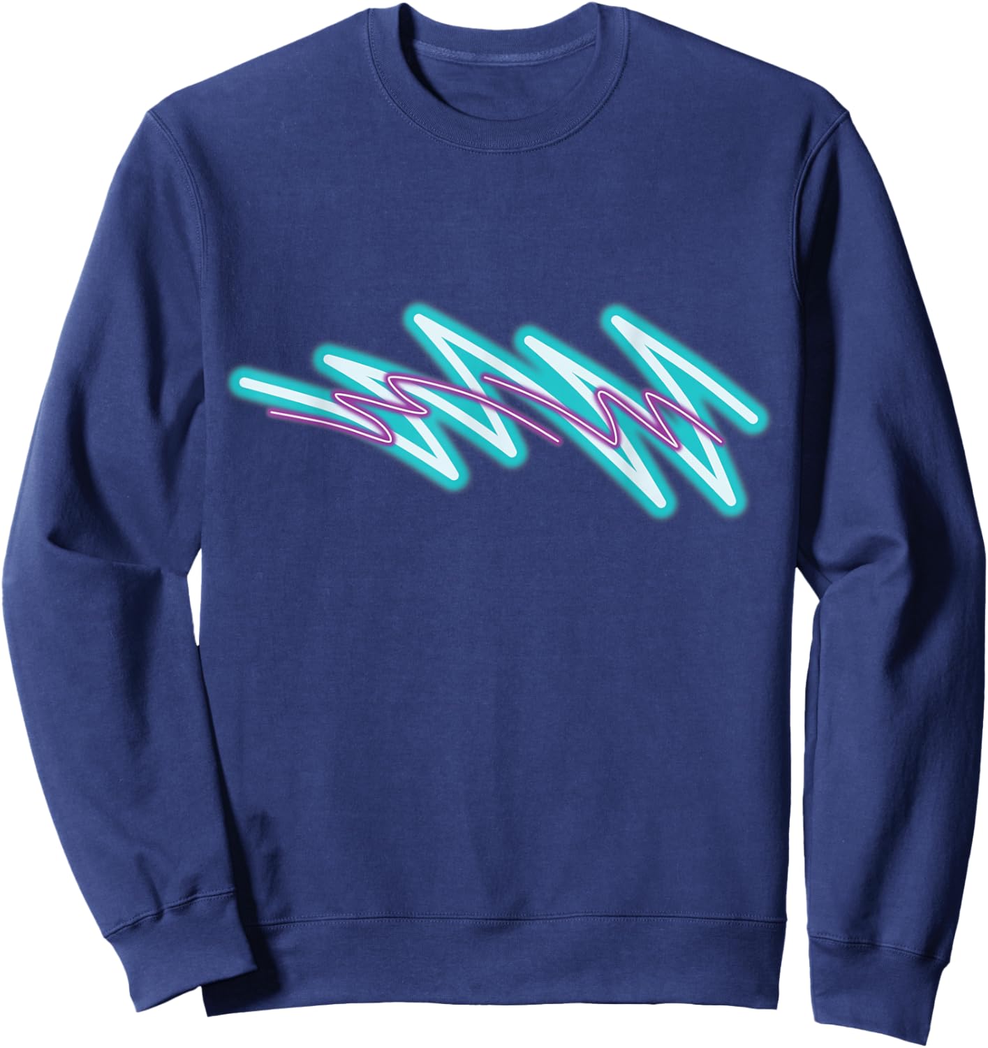 Nostalgic 90's Minimal Neon Jazzy Paper Cup Vaporwave Sweatshirt - Sweatshirt | Navy