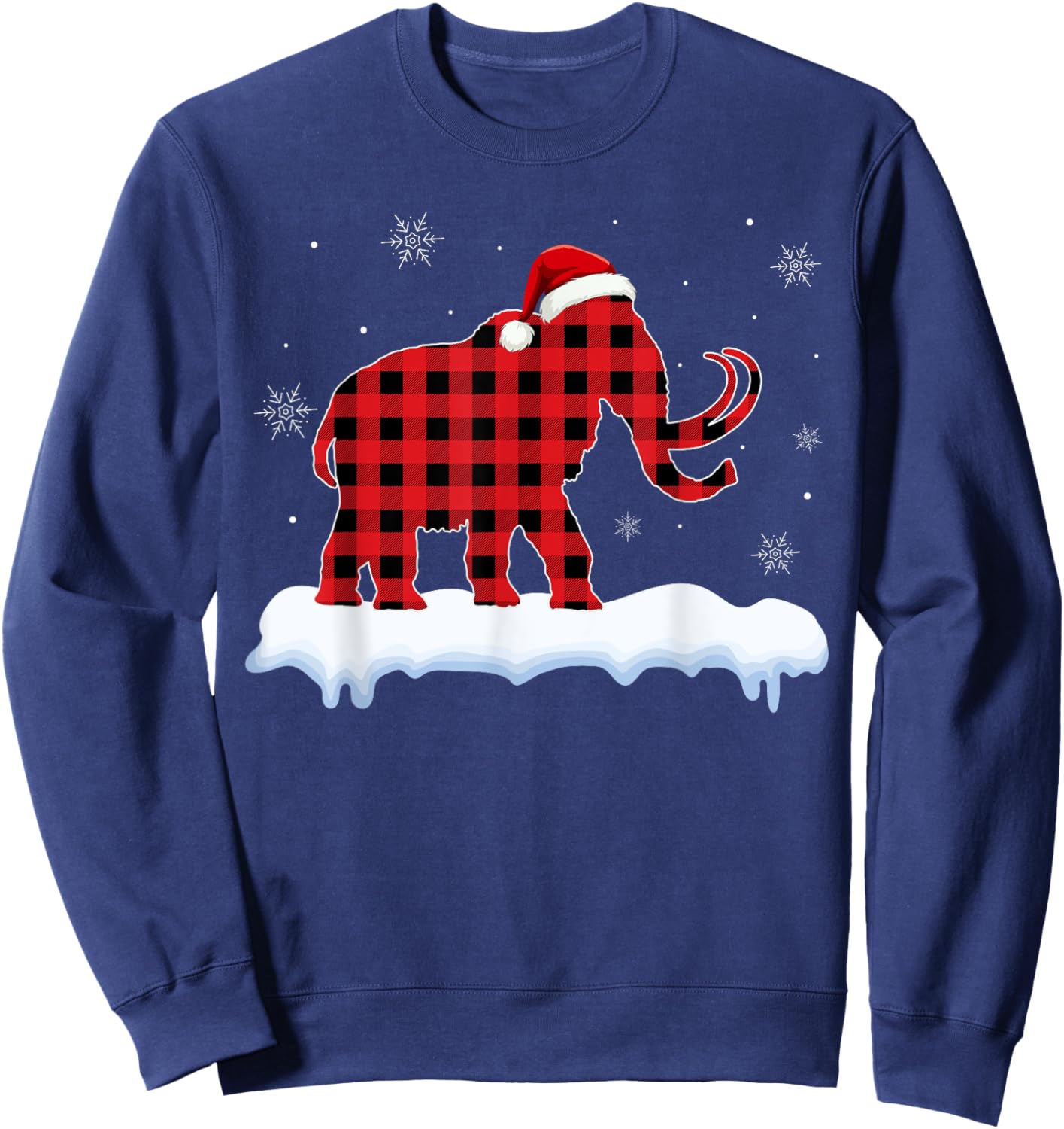 Mammoth Christmas Pajamas funny Mammoth Lover Xmas Sweatshirt - Sweatshirt | Navy