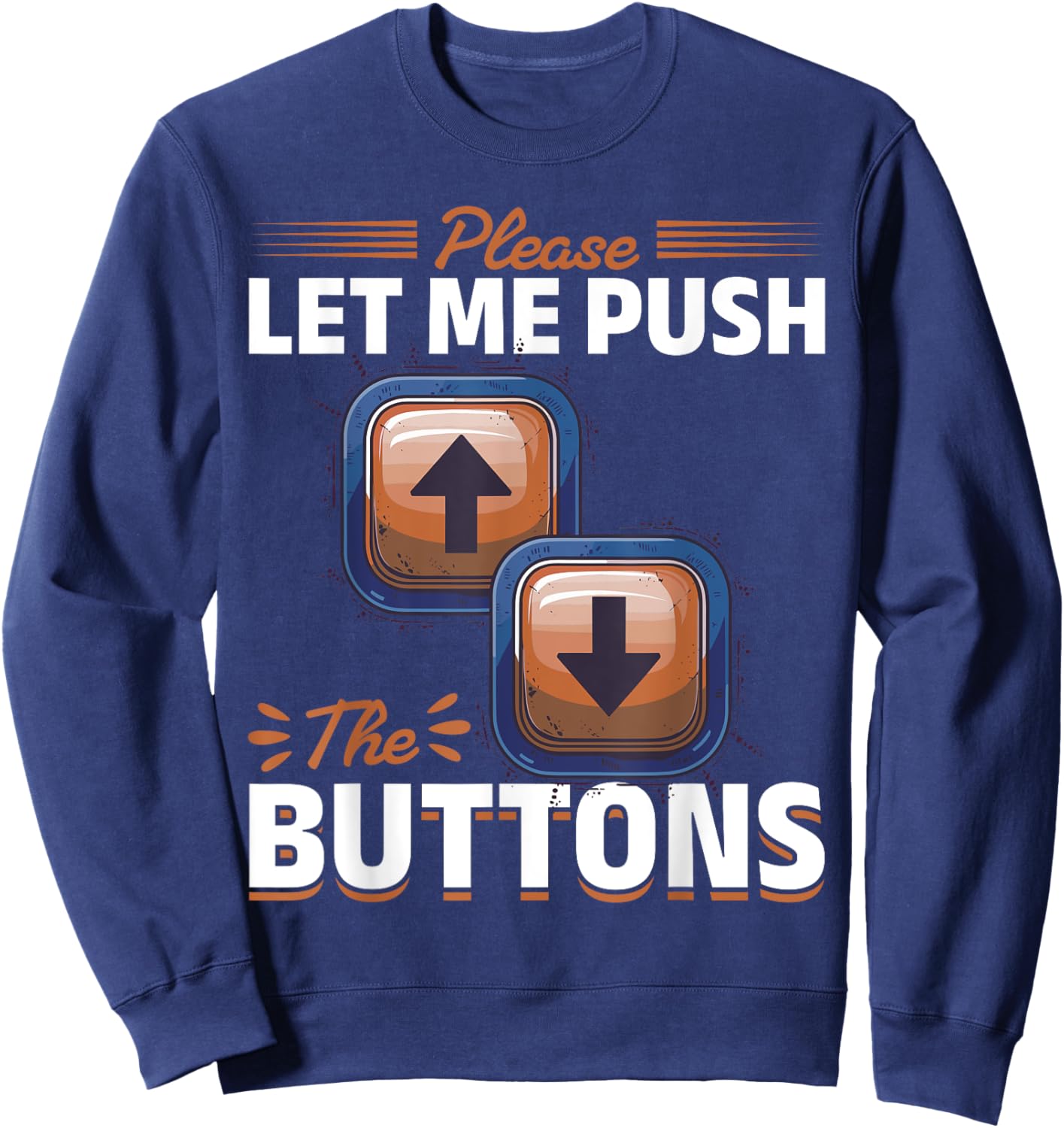 Elevator toddler & kids Please let me Push the Button Sweatshirt - Sweatshirt | Navy