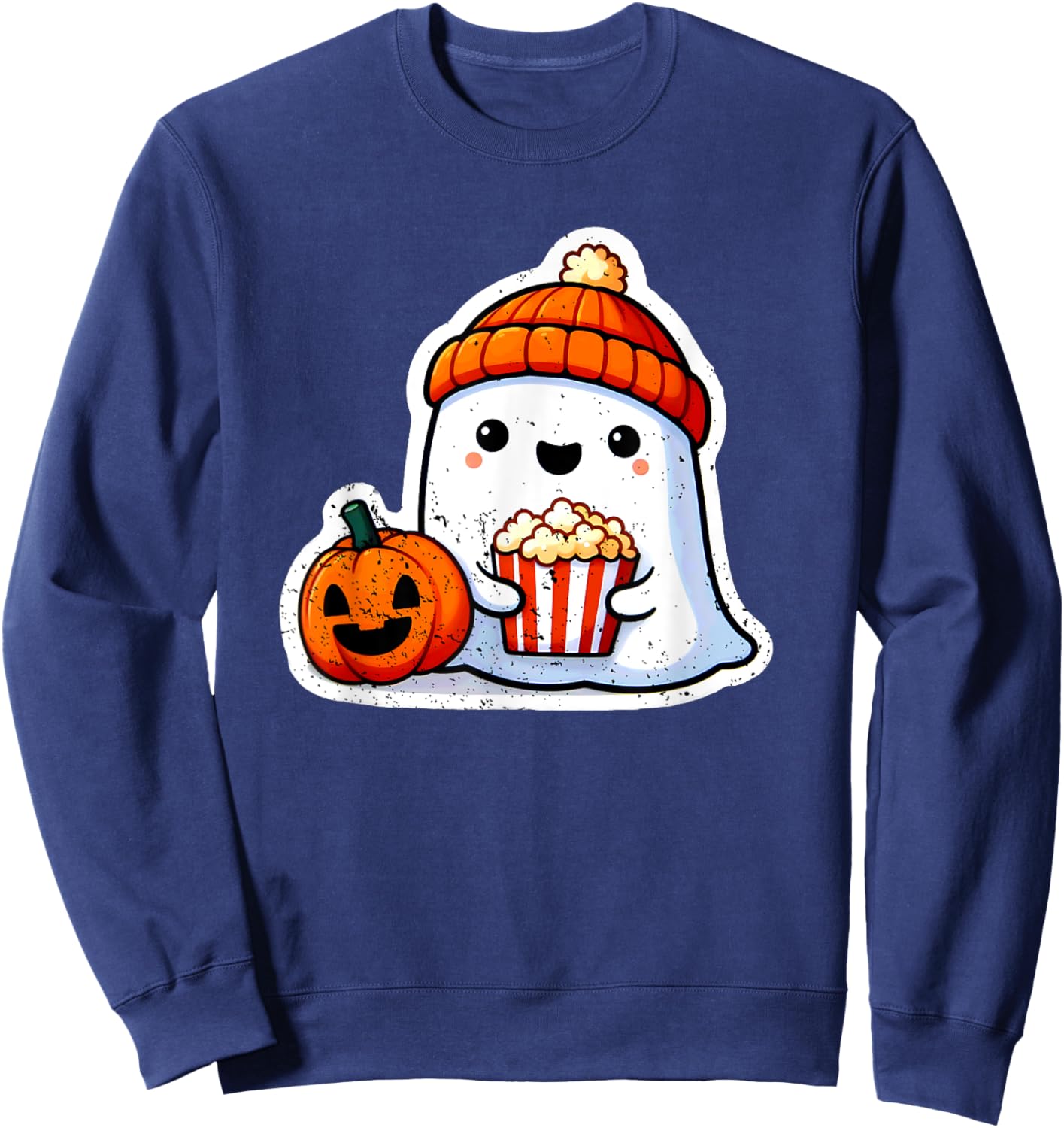 Halloween Ghost Movie Popcorn Horror Costume Girl Kids Women Sweatshirt - Sweatshirt | Navy