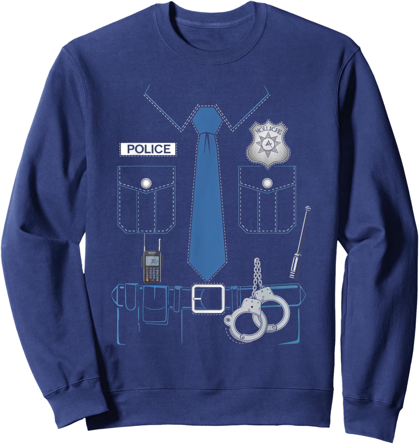 Police Officer Costume Police Uniform Kids Adults Sweatshirt - Sweatshirt | Navy