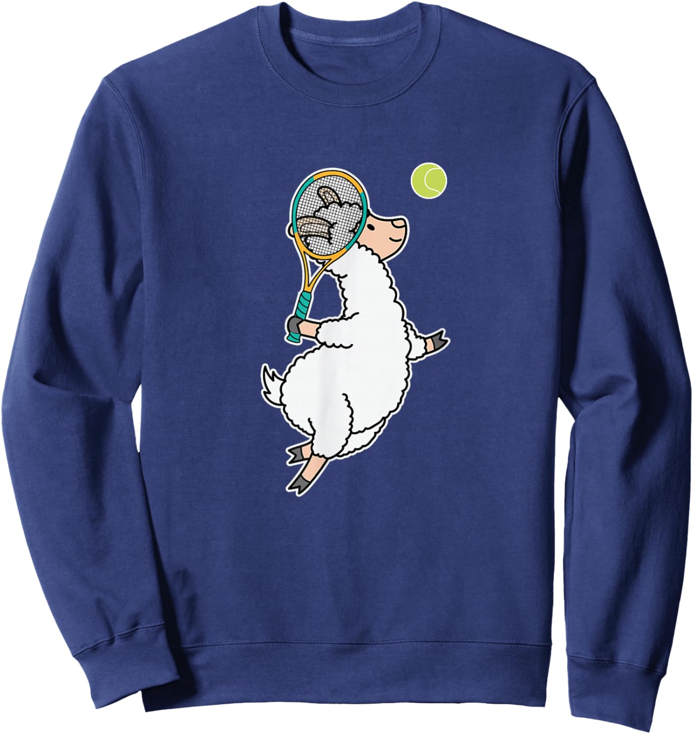 Llama plays Tennis Sweatshirt - Sweatshirt | Navy