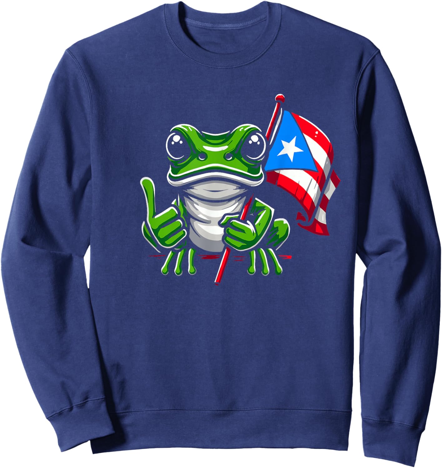 Coqui Frog Puerto Rico - Nocturnal Rainforest Taino Boricua Sweatshirt - Sweatshirt | Navy