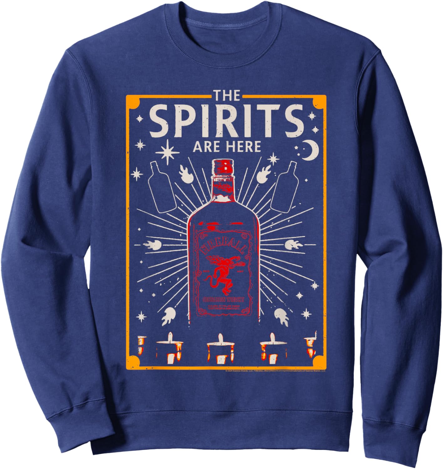 Fireball Cinnamon Whisky Bottle Spirits Are Here Sweatshirt - Sweatshirt | Navy