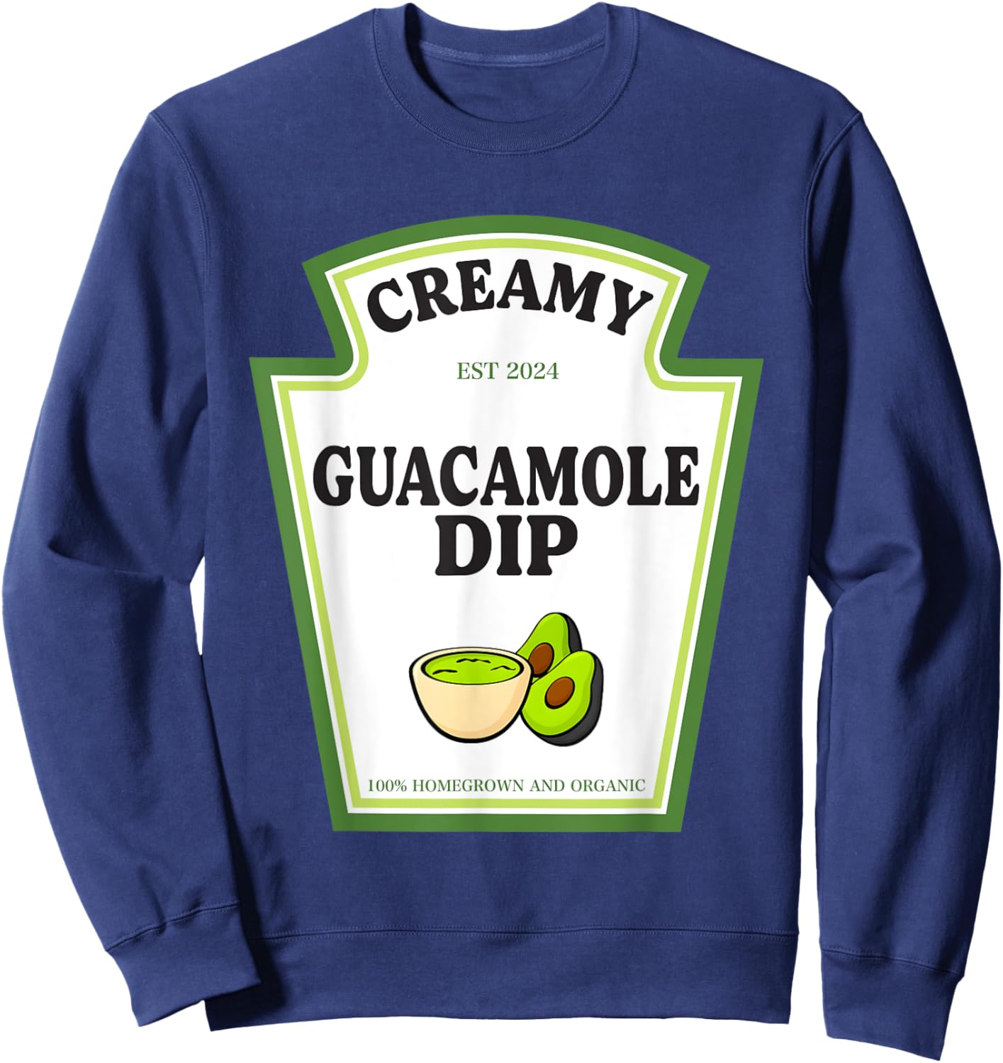 Creamy Guacamole Dip Condiment Costume Party Matching Sweatshirt - Sweatshirt | Navy