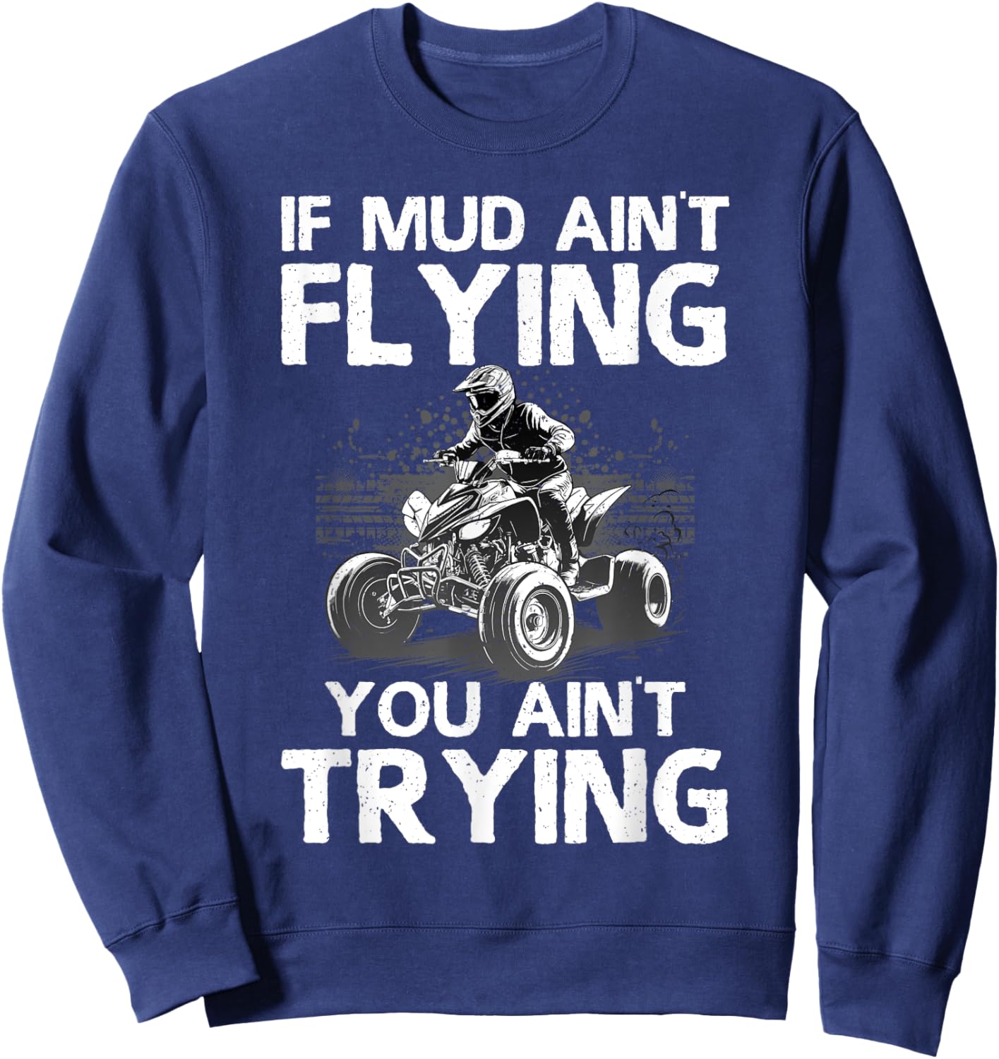 Funny ATV Art Women Off Road Mud Riding Quad Racing Sweatshirt - Sweatshirt | Navy