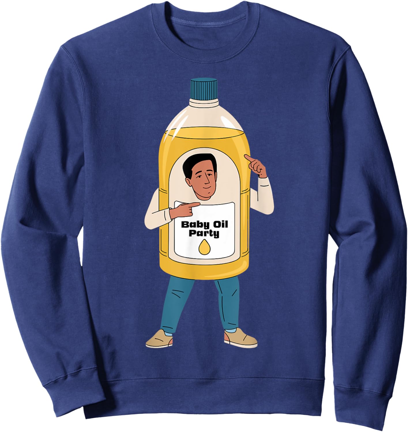 Organic Baby Oil Costume Adult Baby Powder Oil Perfume Sweatshirt - Sweatshirt | Navy