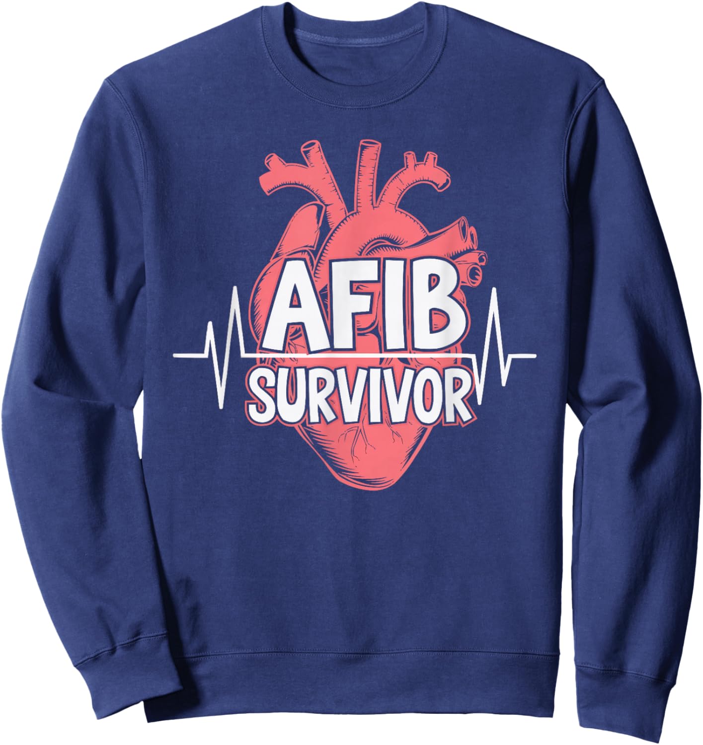 Atrial Fibrillation Medical Heart Disease Arrhythmia Sweatshirt - Sweatshirt | Navy