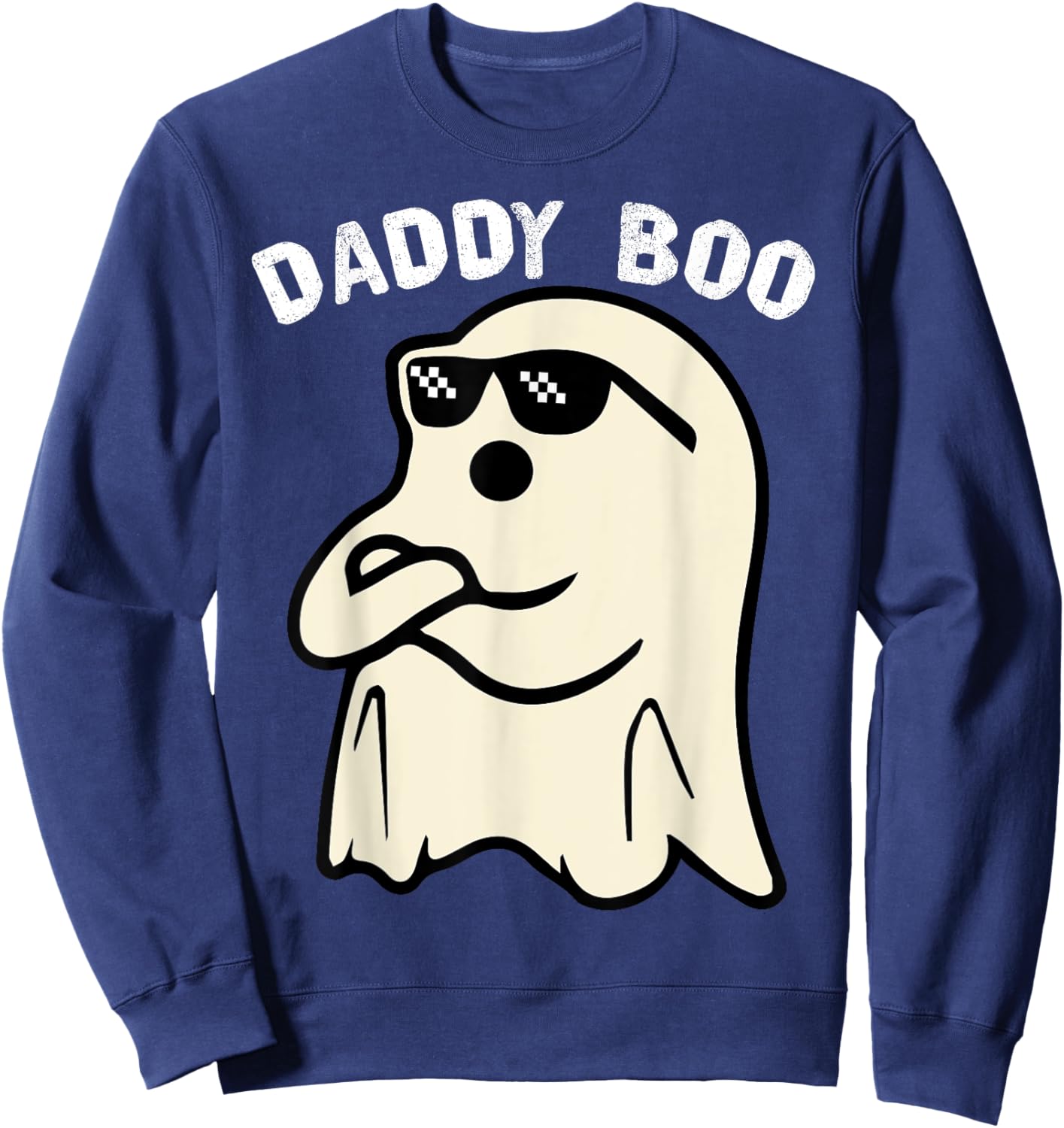 Daddy Boo Halloween Family Matching Costume Ghost Dad 2024 Sweatshirt - Sweatshirt | Navy