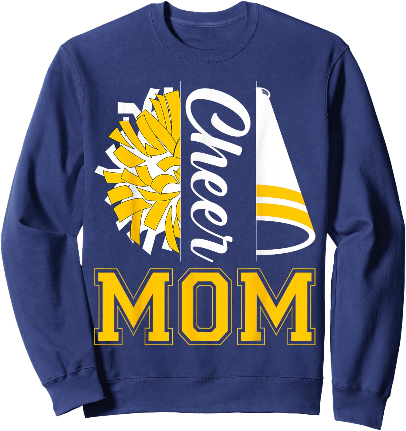 Vintage Cheer Mom Proud Cheerleader Mama Mother Women Sweatshirt - Sweatshirt | Navy