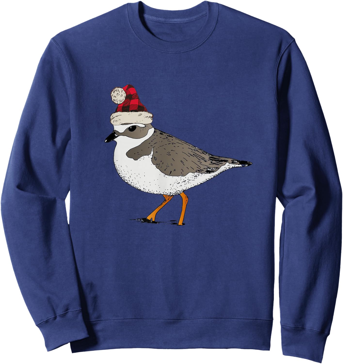 Piping Plover Christmas Shorebird Holiday Bird Birding Sweatshirt - Sweatshirt | Navy