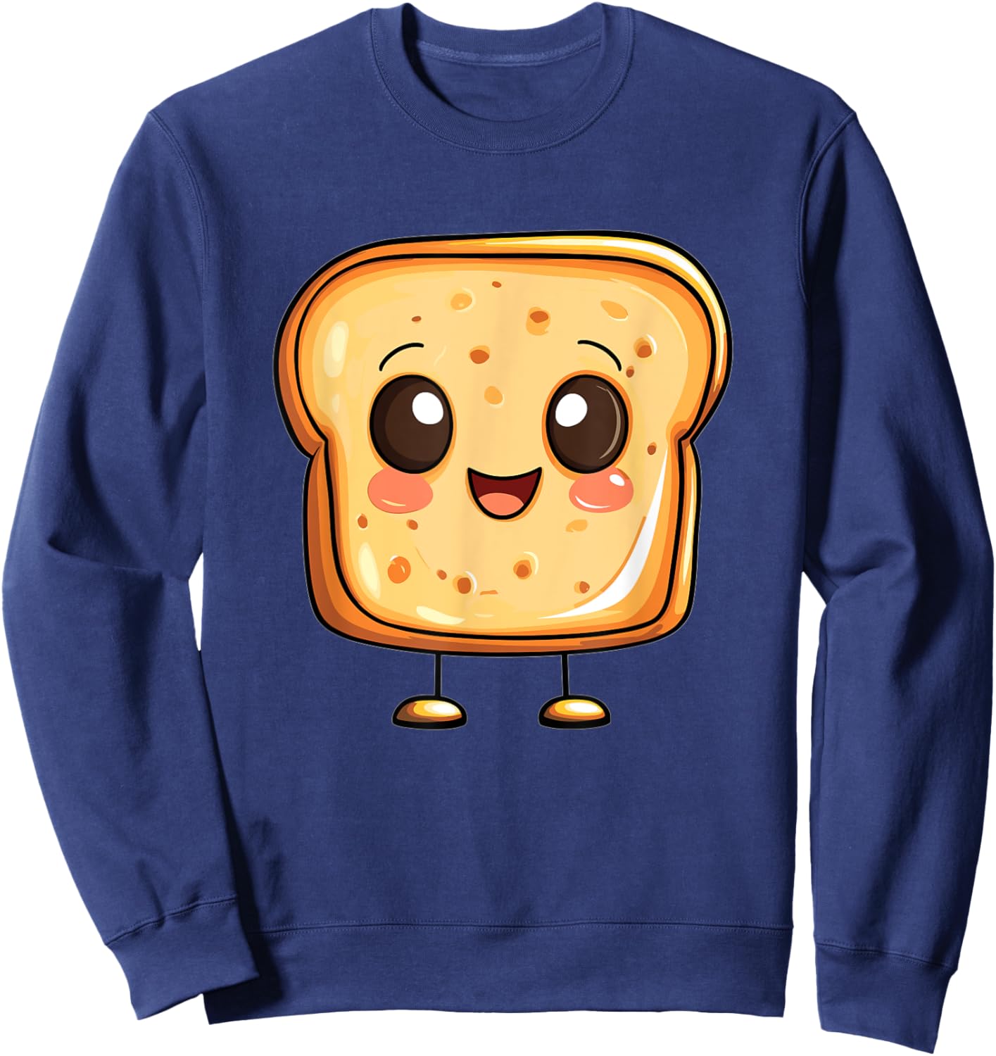 Adorable Toast Cartoon Sweatshirt - Sweatshirt | Navy