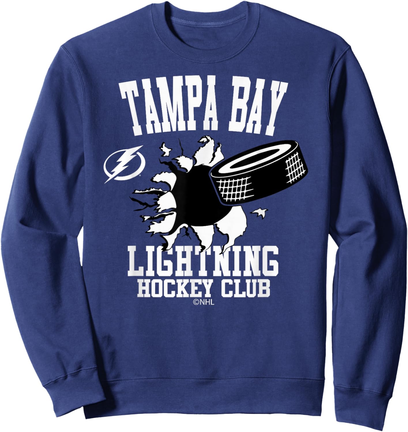 Tampa Bay Lightning Puck Burst Royal Officially Licensed Sweatshirt - Sweatshirt | Navy