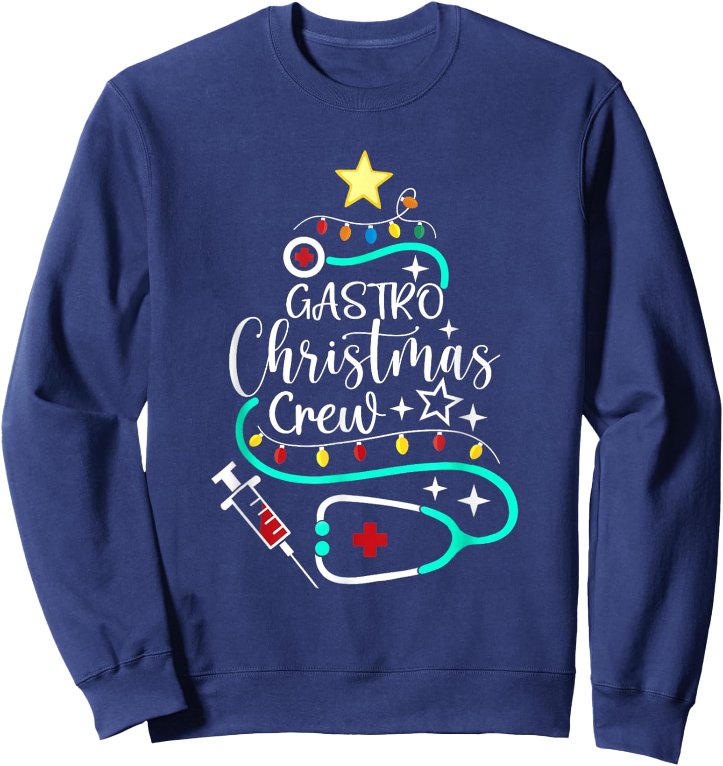 Gastro Christmas Crew Gastroenterology Nurse Endoscopy Techs Sweatshirt - Sweatshirt | Navy