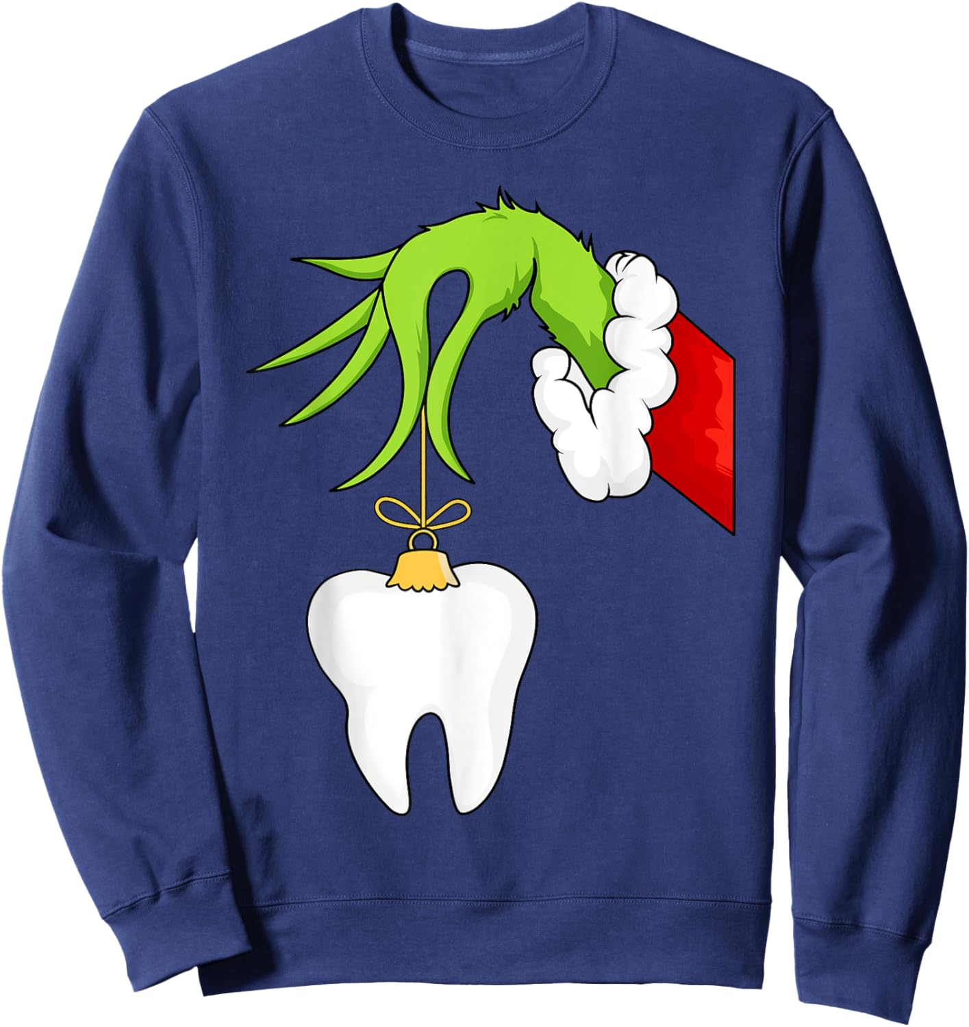 Christmas Tooth Dentist Dental Assistant Teeth Xmas Pajamas Sweatshirt - Sweatshirt | Navy